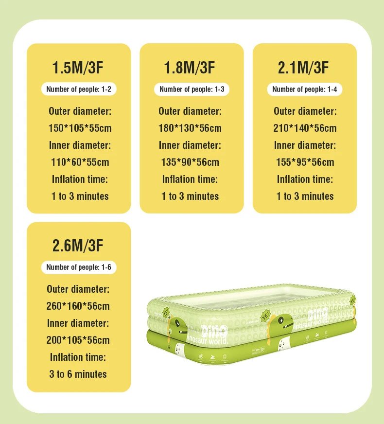 Piscina inflable grande para ni&ntilde;os, 1,5 M/1,8 M/2,1 M/2,6 M, extra&iacute;ble sobre el suelo, piscinas de Fiesta familiar de Pvc, juguetes al aire libre