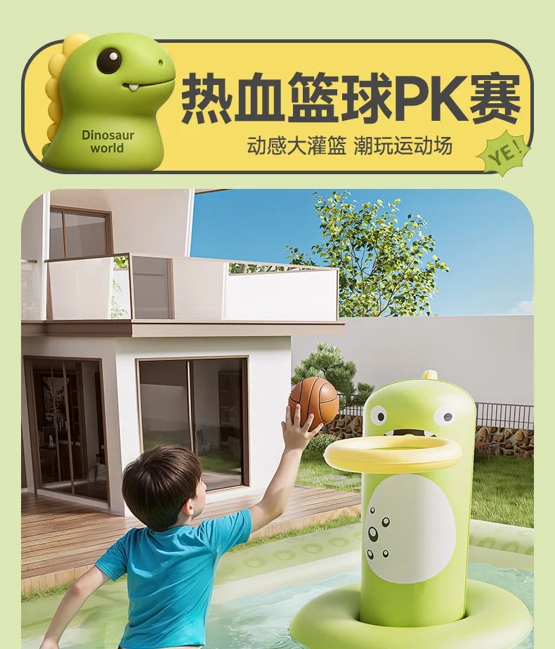 Piscina inflable de dinosaurio peque&ntilde;o, piscina dom&eacute;stica interior y exterior, piscina plegable grande para exteriores