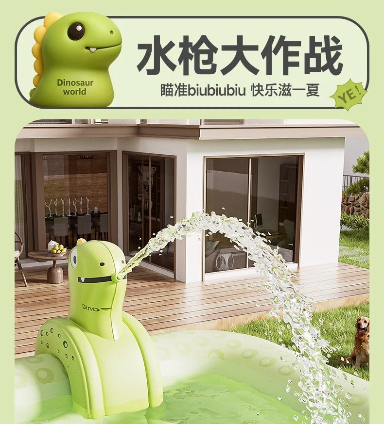 Piscina inflable de dinosaurio peque&ntilde;o, piscina dom&eacute;stica interior y exterior, piscina plegable grande para exteriores