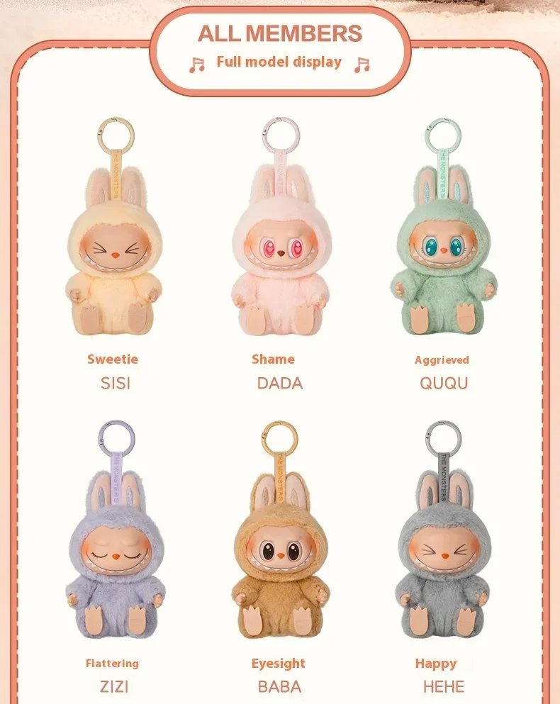 Labubu auténtico banquete sentado cara de vinilo serie 2,0 colgante muñeca decoración del hogar llavero serie modelo juguete para regalo para niños Labubu auténtico banquete sentado cara de vinilo serie 2,0 colgante muñeca decoración del hogar llavero serie modelo juguete para regalo para niños