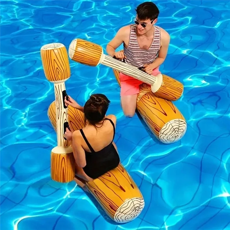 A49K-juguetes inflables de fila flotante, juego de Fiesta EN LA Piscina para ni&ntilde;os adultos, balsas de troncos para flotar juguetes para juegos de playa de verano