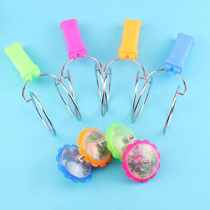 Juguete giratorio de &oacute;rbita magn&eacute;tica m&aacute;gica Led, juguetes giratorios luminosos de Color creativo con manivela para ni&ntilde;os, regalo de cumplea&ntilde;os
