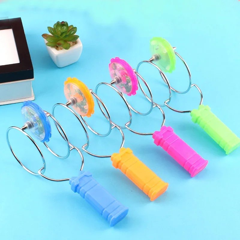 Juguete giratorio de &oacute;rbita magn&eacute;tica m&aacute;gica Led, juguetes giratorios luminosos de Color creativo con manivela para ni&ntilde;os, regalo de cumplea&ntilde;os
