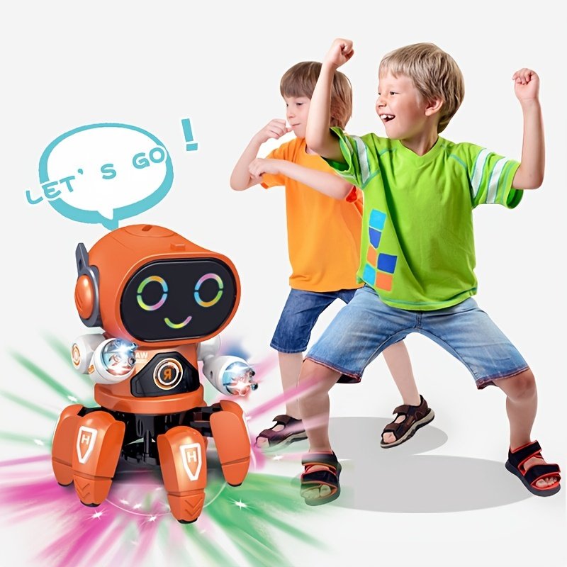 Lindo robot de baile musical con luz LED de 6 garras: un juguete educativo e interactivo para niños: ¡regalo perfecto para niños! Lindo robot de baile musical con luz LED de 6 garras: un juguete educativo e interactivo para niños: ¡regalo perfecto para niños!