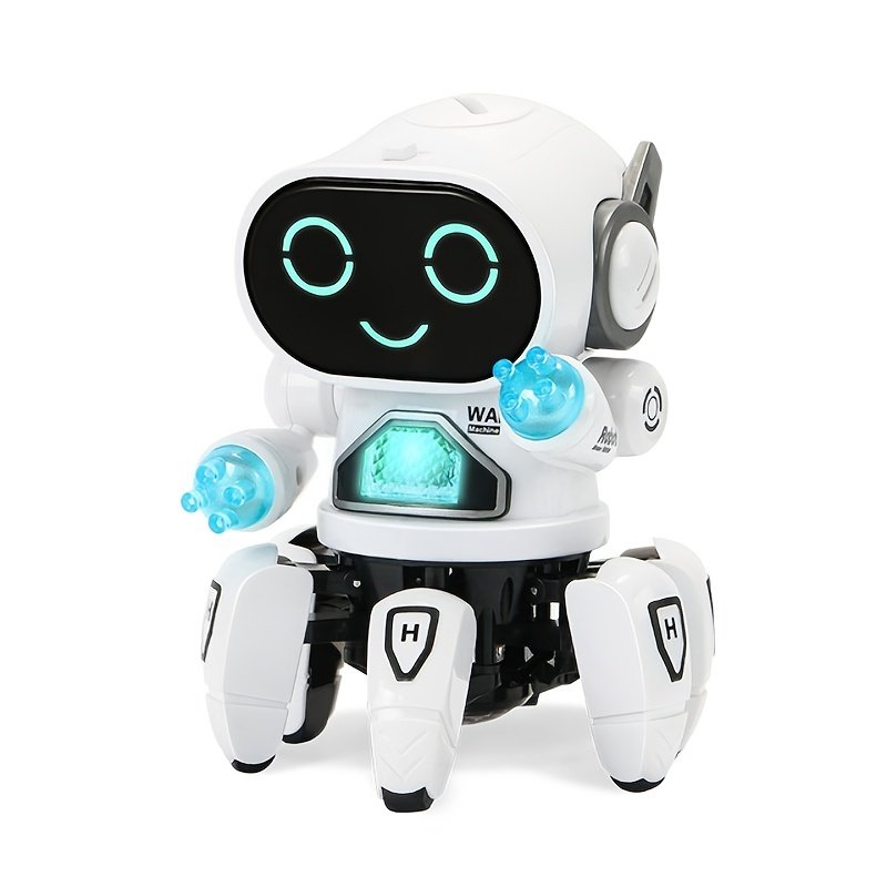 Lindo robot de baile musical con luz LED de 6 garras: un juguete educativo e interactivo para niños: ¡regalo perfecto para niños! Lindo robot de baile musical con luz LED de 6 garras: un juguete educativo e interactivo para niños: ¡regalo perfecto para niños!