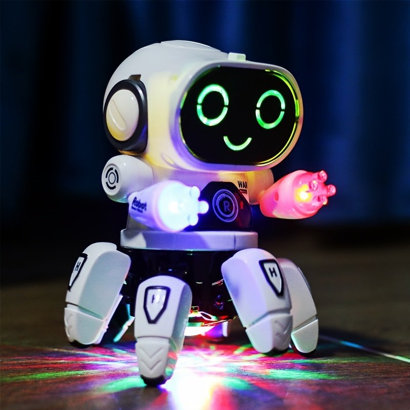 Lindo robot de baile musical con luz LED de 6 garras: un juguete educativo e interactivo para niños: ¡regalo perfecto para niños! Lindo robot de baile musical con luz LED de 6 garras: un juguete educativo e interactivo para niños: ¡regalo perfecto para niños!