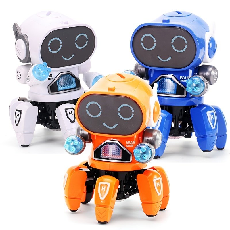 Lindo robot de baile musical con luz LED de 6 garras: un juguete educativo e interactivo para niños: ¡regalo perfecto para niños! Lindo robot de baile musical con luz LED de 6 garras: un juguete educativo e interactivo para niños: ¡regalo perfecto para niños!