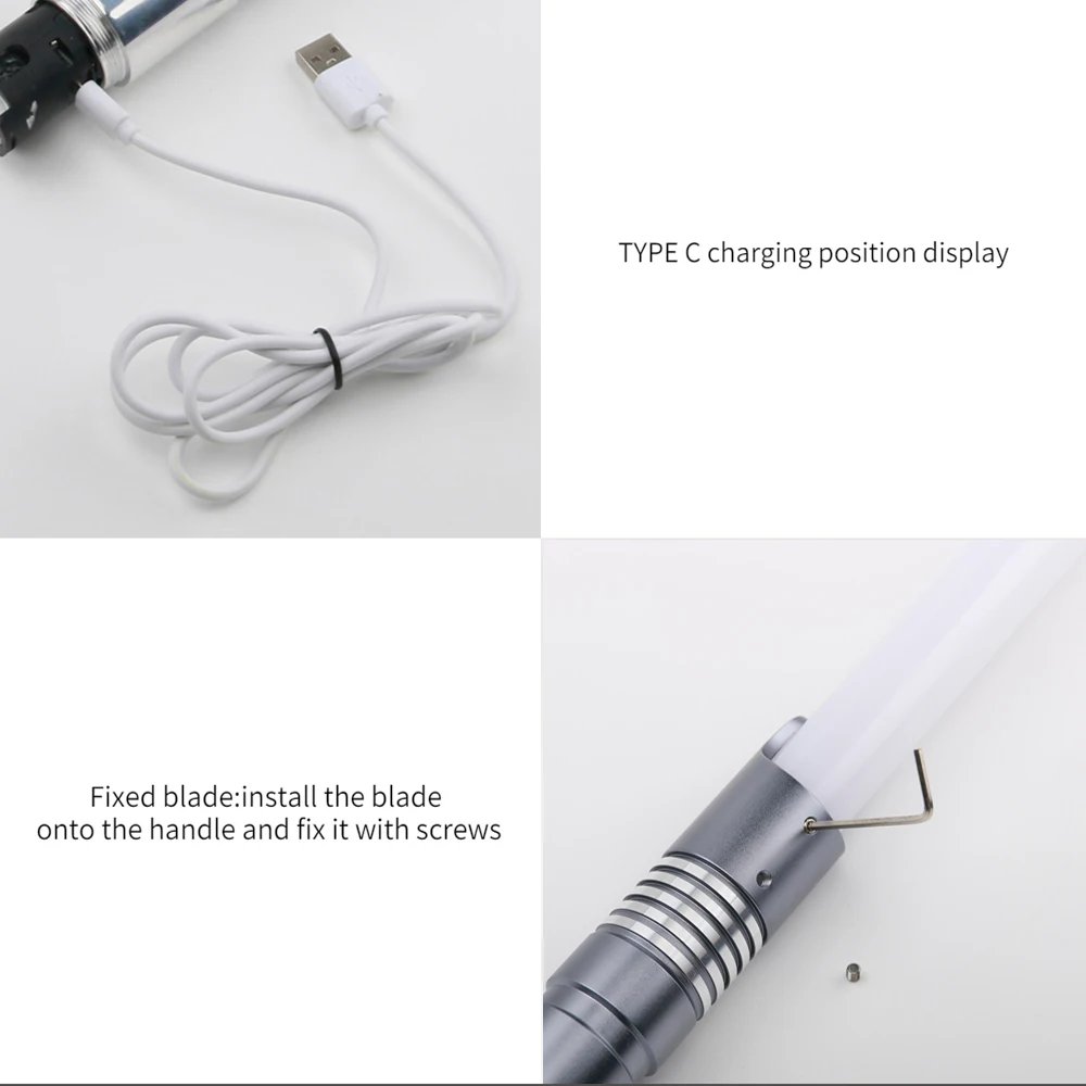 Sable De luz De Metal RGB, duelo, oscilación suave, espada láser, sable De Luz, 16 colores que cambian, 16 sonidos, arma FOC Rave, juguete intermitente Sable De luz De Metal RGB, duelo, oscilación suave, espada láser, sable De Luz, 16 colores que cambian, 16 sonidos, arma FOC Rave, juguete intermitente