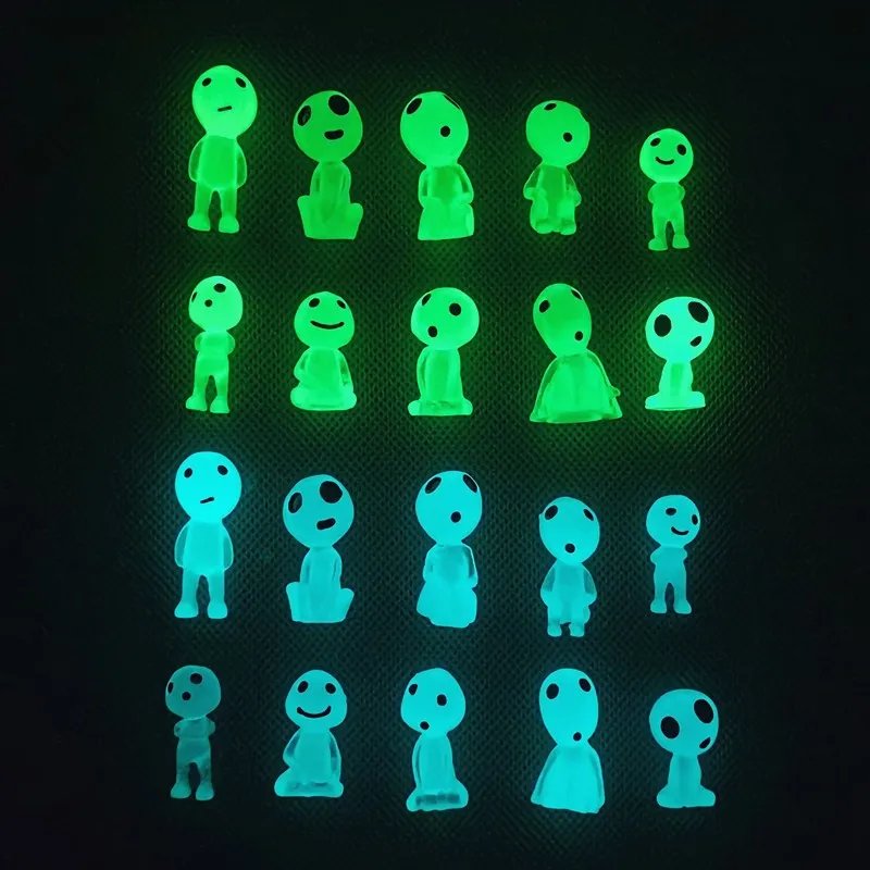 Miniaturas luminosas elfo hogar jard&iacute;n seta estatua que brilla en la oscuridad adorno de jard&iacute;n de hadas 10 Uds accesorios DIY
