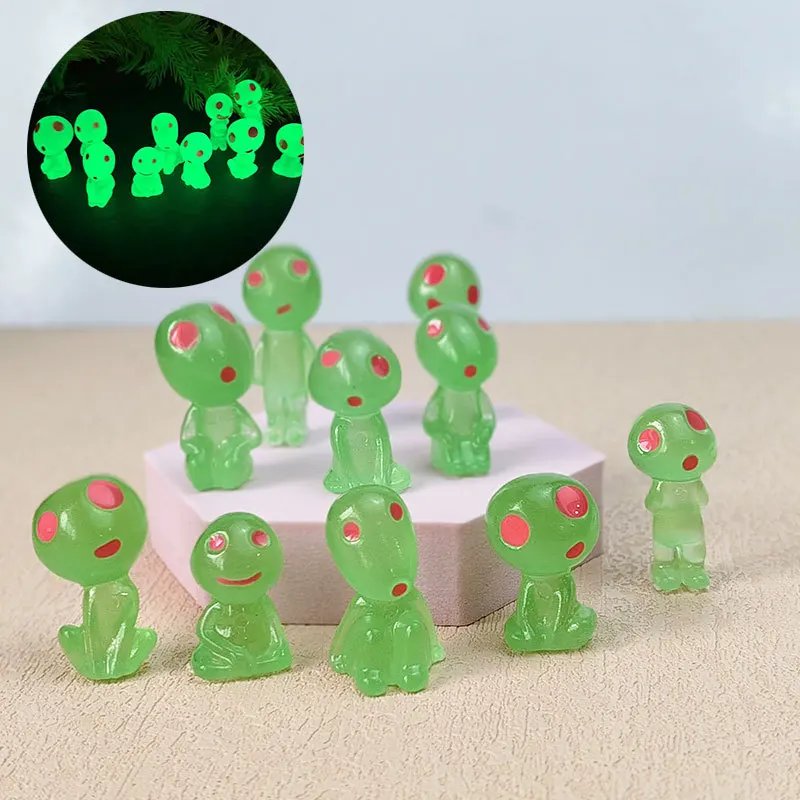 Miniaturas luminosas elfo hogar jard&iacute;n seta estatua que brilla en la oscuridad adorno de jard&iacute;n de hadas 10 Uds accesorios DIY