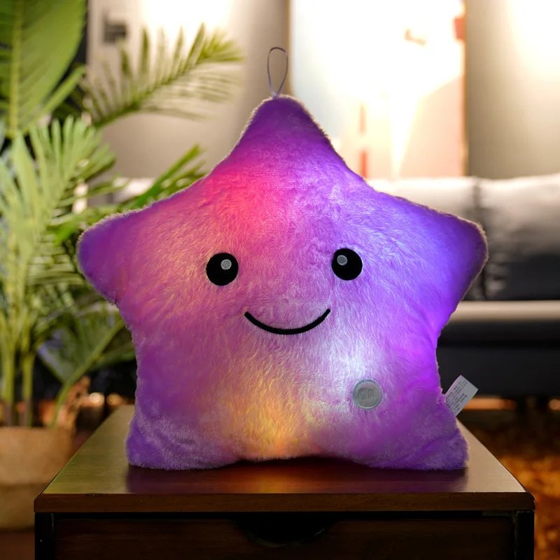 Juguete de peluche con iluminación LED de 34cm para niños, cojín de estrellas creativo de peluche con iluminación LED para niños, juguete ligero de 34cm ideal para niños y niñas Juguete de peluche con iluminación LED de 34cm para niños, cojín de estrellas creativo de peluche con iluminación LED para niños, juguete ligero de 34cm ideal para niños y niñas