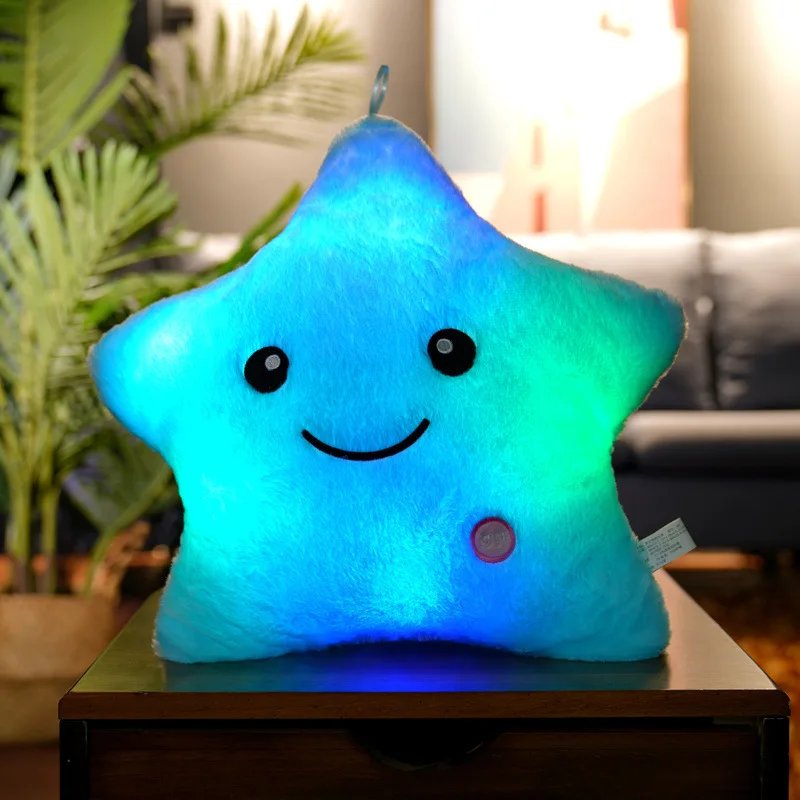 Juguete de peluche con iluminación LED de 34cm para niños, cojín de estrellas creativo de peluche con iluminación LED para niños, juguete ligero de 34cm ideal para niños y niñas Juguete de peluche con iluminación LED de 34cm para niños, cojín de estrellas creativo de peluche con iluminación LED para niños, juguete ligero de 34cm ideal para niños y niñas