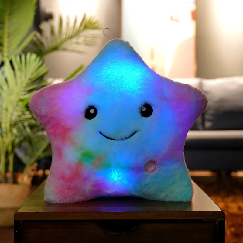 Juguete de peluche con iluminación LED de 34cm para niños, cojín de estrellas creativo de peluche con iluminación LED para niños, juguete ligero de 34cm ideal para niños y niñas Juguete de peluche con iluminación LED de 34cm para niños, cojín de estrellas creativo de peluche con iluminación LED para niños, juguete ligero de 34cm ideal para niños y niñas