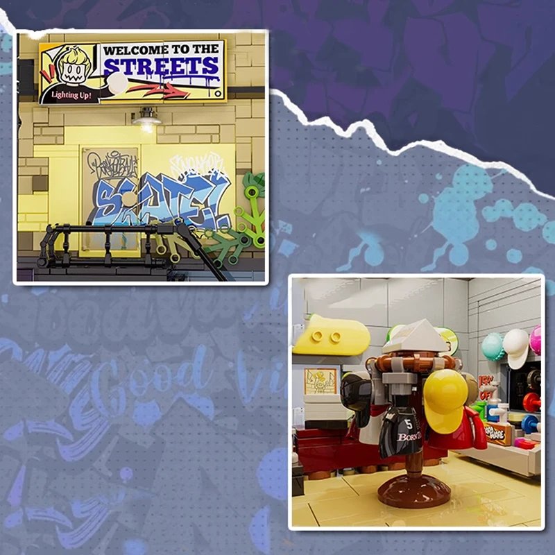 Conjuntos de edificios de casa American Street Skate Shop, ciudad con figuras LED, modelo de tienda de apartamentos, bloques de edificios modulares, 1573 Uds. Conjuntos de edificios de casa American Street Skate Shop, ciudad con figuras LED, modelo de tienda de apartamentos, bloques de edificios modulares, 1573 Uds.