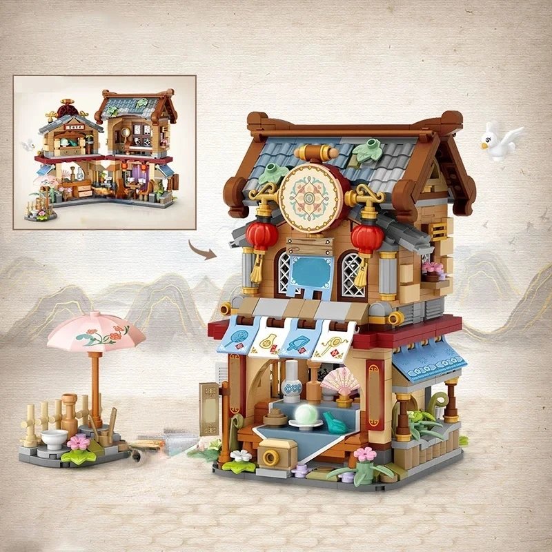 Mini edificio creativo plegable con vista a la calle de ciudad, tienda de té de limón, modelo ensamblado, juguetes callejeros para niños, regalos de vacaciones de Navidad Mini edificio creativo plegable con vista a la calle de ciudad, tienda de té de limón, modelo ensamblado, juguetes callejeros para niños, regalos de vacaciones de Navidad