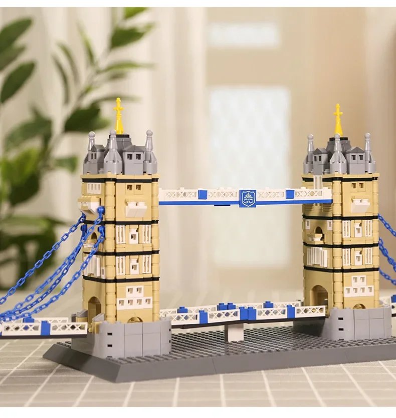 Construcción creativa, edificio moderno de fama mundial, modelo de arquitectura de ladrillos, colección de juguetes de puente de la Torre de Londres de Inglaterra para niños Construcción creativa, edificio moderno de fama mundial, modelo de arquitectura de ladrillos, colección de juguetes de puente de la Torre de Londres de Inglaterra para niños