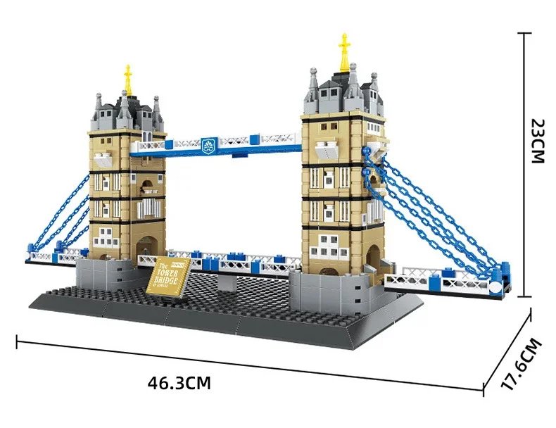 Construcción creativa, edificio moderno de fama mundial, modelo de arquitectura de ladrillos, colección de juguetes de puente de la Torre de Londres de Inglaterra para niños Construcción creativa, edificio moderno de fama mundial, modelo de arquitectura de ladrillos, colección de juguetes de puente de la Torre de Londres de Inglaterra para niños