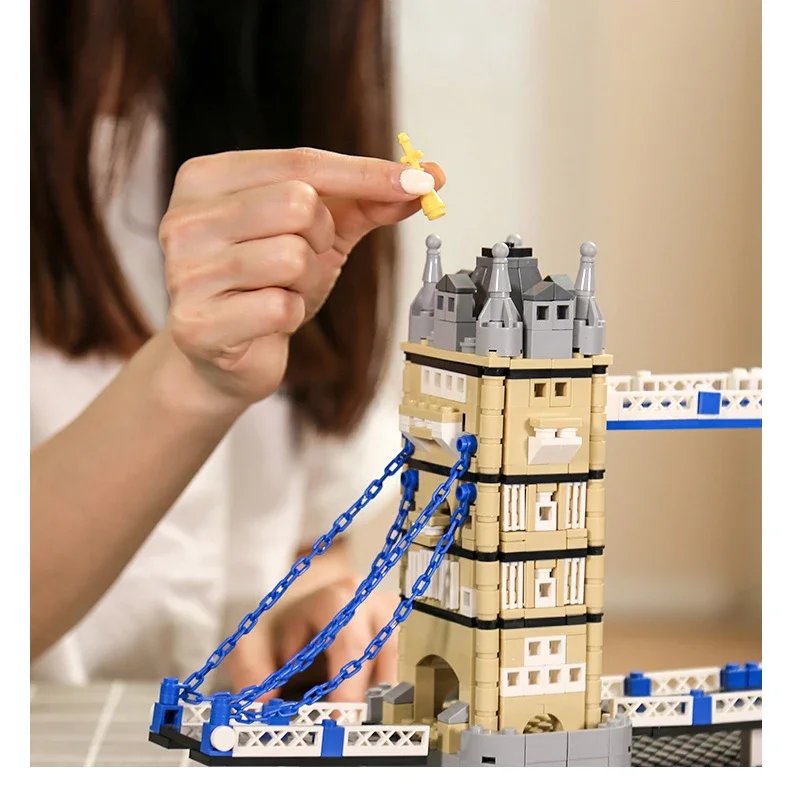 Construcción creativa, edificio moderno de fama mundial, modelo de arquitectura de ladrillos, colección de juguetes de puente de la Torre de Londres de Inglaterra para niños Construcción creativa, edificio moderno de fama mundial, modelo de arquitectura de ladrillos, colección de juguetes de puente de la Torre de Londres de Inglaterra para niños