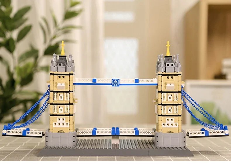 Construcción creativa, edificio moderno de fama mundial, modelo de arquitectura de ladrillos, colección de juguetes de puente de la Torre de Londres de Inglaterra para niños Construcción creativa, edificio moderno de fama mundial, modelo de arquitectura de ladrillos, colección de juguetes de puente de la Torre de Londres de Inglaterra para niños