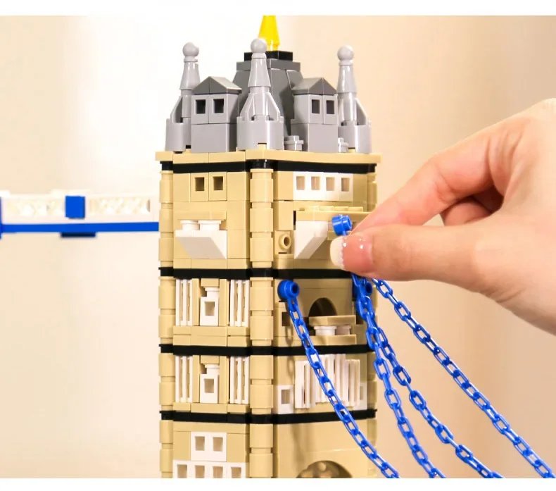 Construcción creativa, edificio moderno de fama mundial, modelo de arquitectura de ladrillos, colección de juguetes de puente de la Torre de Londres de Inglaterra para niños Construcción creativa, edificio moderno de fama mundial, modelo de arquitectura de ladrillos, colección de juguetes de puente de la Torre de Londres de Inglaterra para niños