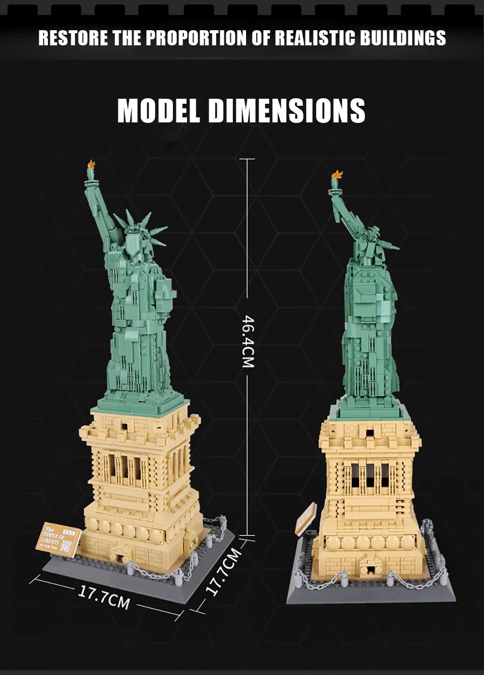 WG5227 Estatua de la Libertad de la Gran Arquitectura del Mundo Juguetes T&eacute;cnicos De Ladrillo Moc Edificios Emblem&aacute;ticos De La Ciudad Creativa Modelo de Ensamblaje Decoraci&oacute;n de Escritorio Adornos Reg