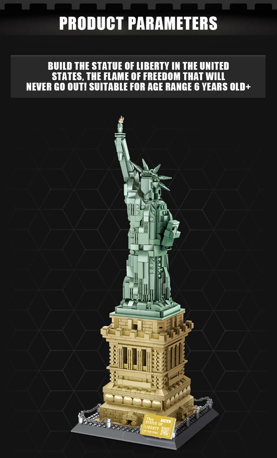 WG5227 Estatua de la Libertad de la Gran Arquitectura del Mundo Juguetes T&eacute;cnicos De Ladrillo Moc Edificios Emblem&aacute;ticos De La Ciudad Creativa Modelo de Ensamblaje Decoraci&oacute;n de Escritorio Adornos Reg