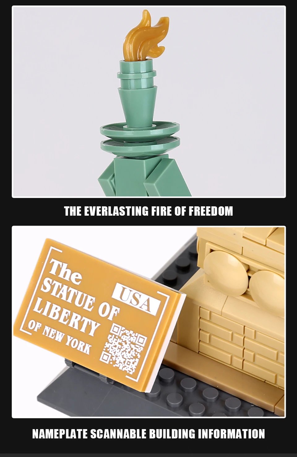 WG5227 Estatua de la Libertad de la Gran Arquitectura del Mundo Juguetes T&eacute;cnicos De Ladrillo Moc Edificios Emblem&aacute;ticos De La Ciudad Creativa Modelo de Ensamblaje Decoraci&oacute;n de Escritorio Adornos Reg