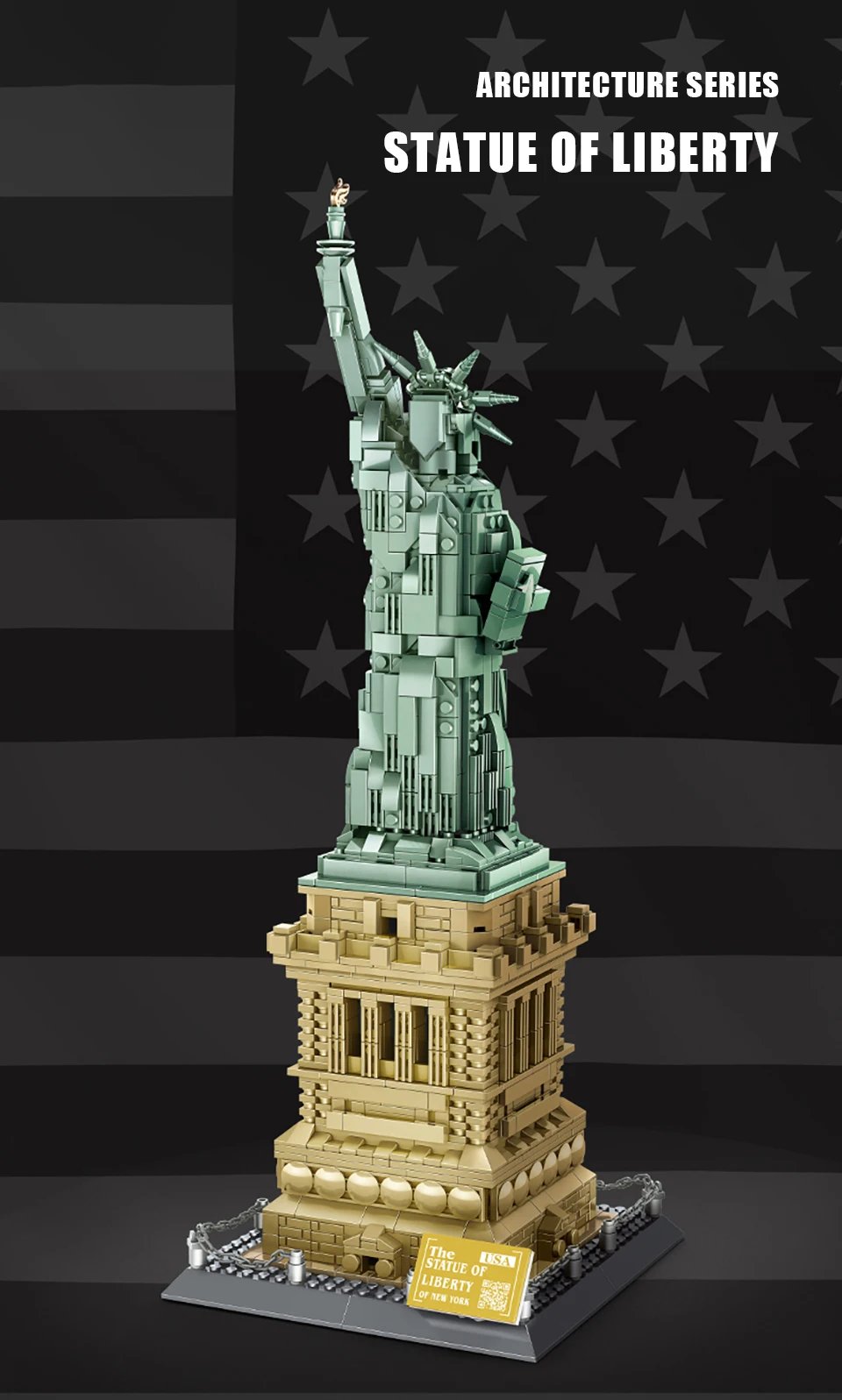 WG5227 Estatua de la Libertad de la Gran Arquitectura del Mundo Juguetes T&eacute;cnicos De Ladrillo Moc Edificios Emblem&aacute;ticos De La Ciudad Creativa Modelo de Ensamblaje Decoraci&oacute;n de Escritorio Adornos Reg