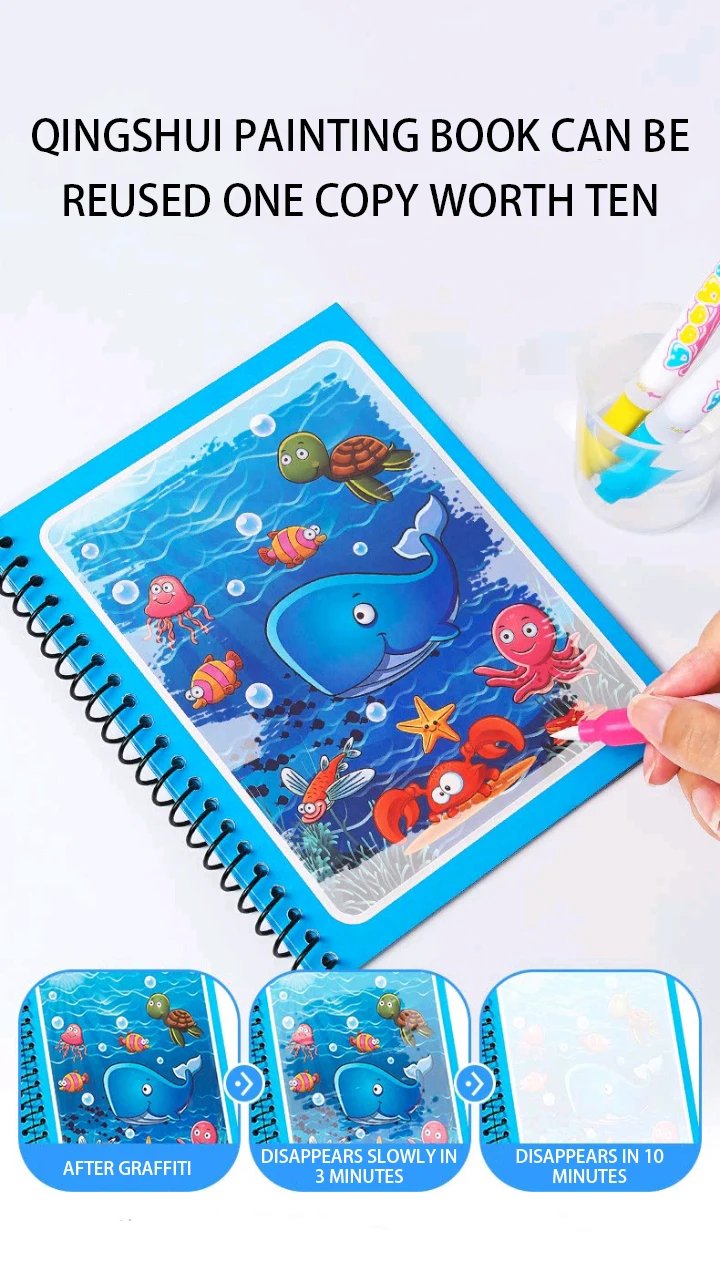 Juguetes Montessori, libro para colorear reutilizable, libro m&aacute;gico de pintura al agua, libro m&aacute;gico, juguetes de aprendizaje sensorial para ni&ntilde;os, educaci&oacute;n temprana