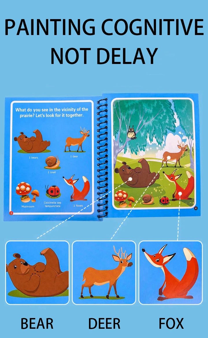 Juguetes Montessori, libro para colorear reutilizable, libro m&aacute;gico de pintura al agua, libro m&aacute;gico, juguetes de aprendizaje sensorial para ni&ntilde;os, educaci&oacute;n temprana