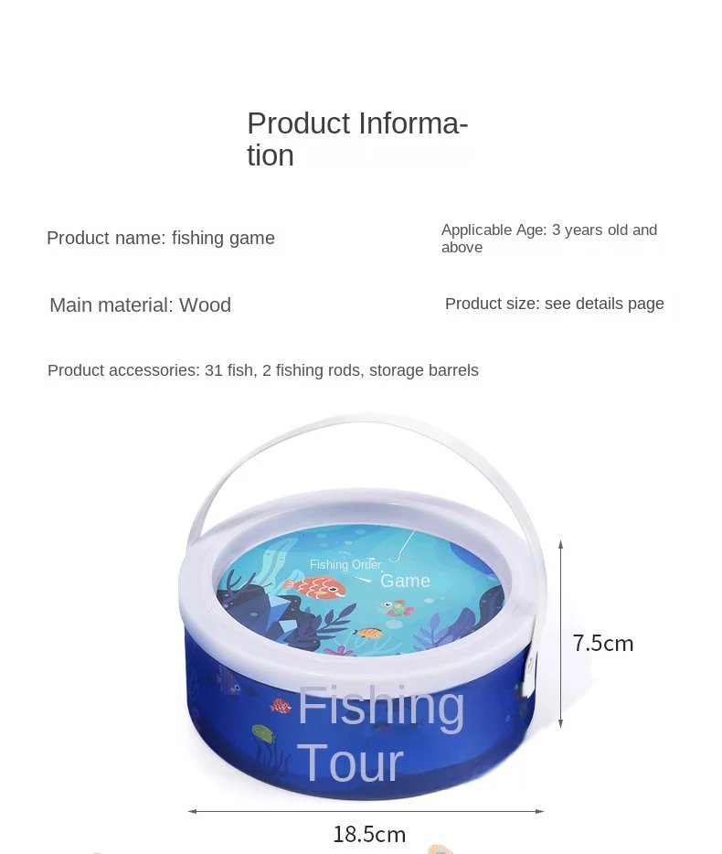 Juguetes de pesca de madera Montessori para niños, juegos de peces cognitivos de vida marina de dibujos animados, juguete educativo interactivo para padres e hijos Juguetes de pesca de madera Montessori para niños, juegos de peces cognitivos de vida marina de dibujos animados, juguete educativo interactivo para padres e hijos