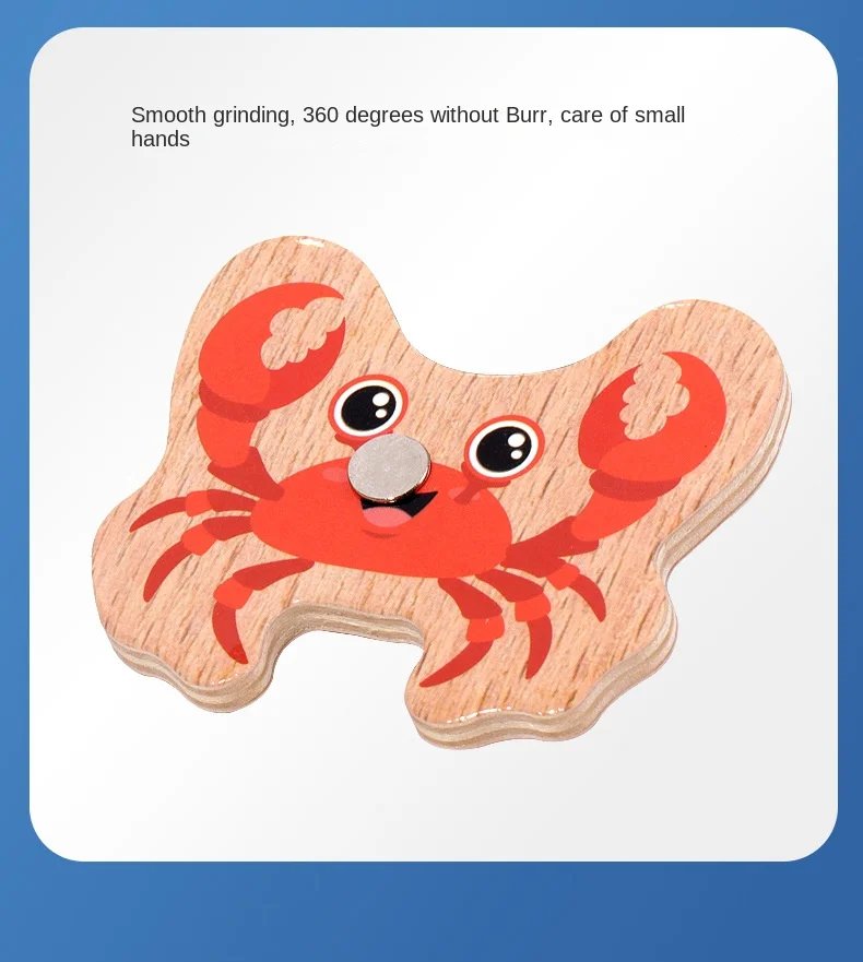 Juguetes de pesca de madera Montessori para niños, juegos de peces cognitivos de vida marina de dibujos animados, juguete educativo interactivo para padres e hijos Juguetes de pesca de madera Montessori para niños, juegos de peces cognitivos de vida marina de dibujos animados, juguete educativo interactivo para padres e hijos