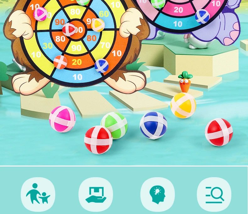 Tablero de dardos Montessori, juego deportivo de objetivo, juguetes para ni&ntilde;os de 4 a 6 a&ntilde;os, juguete para exteriores, pelota adhesiva para interiores para ni&ntilde;as, regalo para ni&ntilde;os