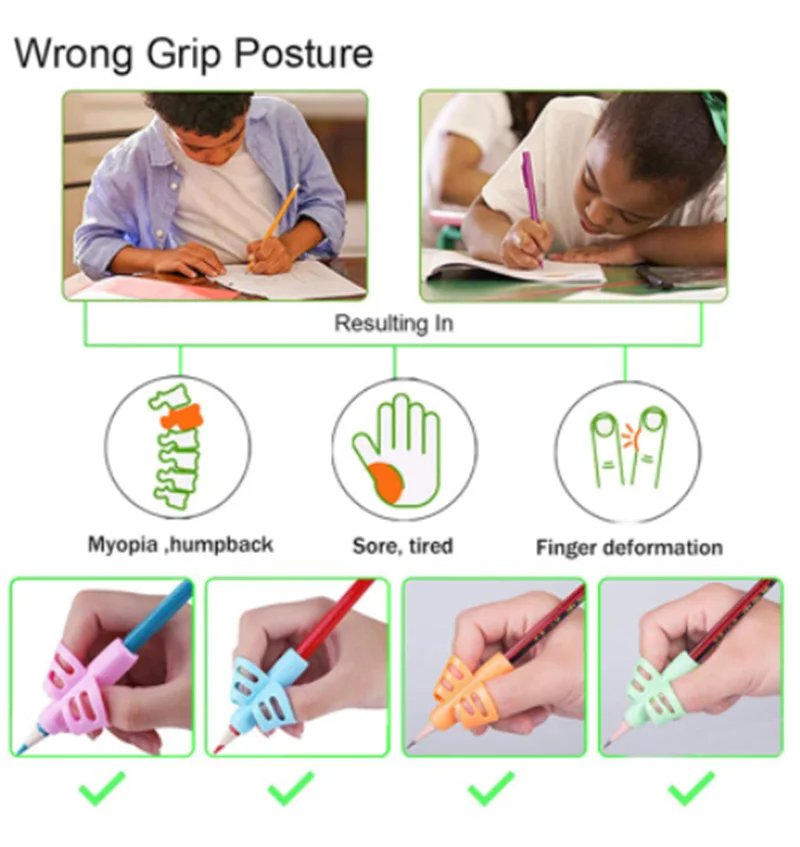 2 unids/set de juguetes Montessori para ni&ntilde;os, juguetes educativos para ni&ntilde;os, aprendizaje temprano, Corrector de l&aacute;piz para sujetar beb&eacute;s, juguetes educativos Montessori