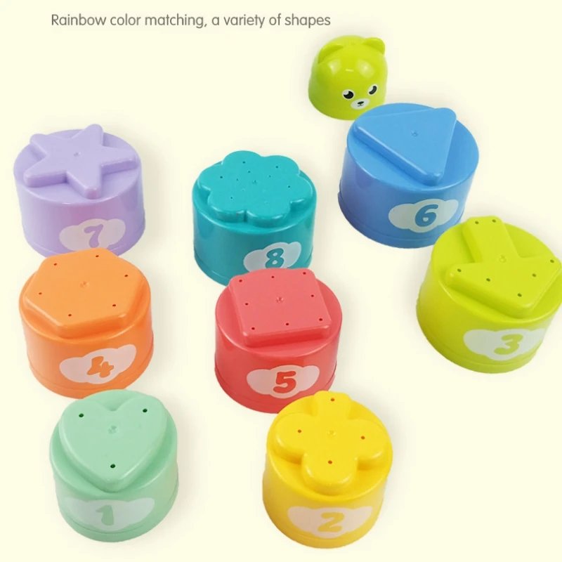Taza apilable de letras y n&uacute;meros divertidos para ni&ntilde;os, rompecabezas sensorial educativo temprano Montessori para beb&eacute;s, juegos de velocidad, juguetes para ni&ntilde;os, regalos