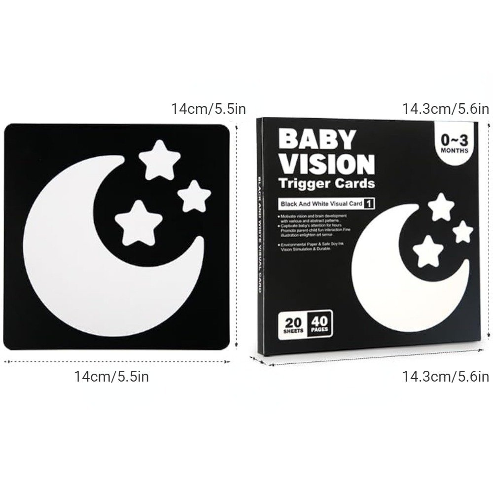Tarjetas de visi&oacute;n para beb&eacute;s Montessori de 0 a 12 meses, tarjetas de alto contraste en blanco y negro, estimulan el aprendizaje temprano Visual para reci&eacute;n nacidos, juguetes para beb&eacute;s
