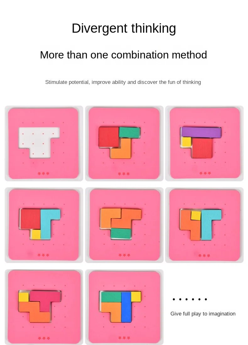 Rompecabezas de escritorio Montessori para ni&ntilde;os, juego de mesa de batalla, juguetes de matem&aacute;ticas Tangram, tablero de bloques de construcci&oacute;n, entrenamiento de formas de Color, regalo