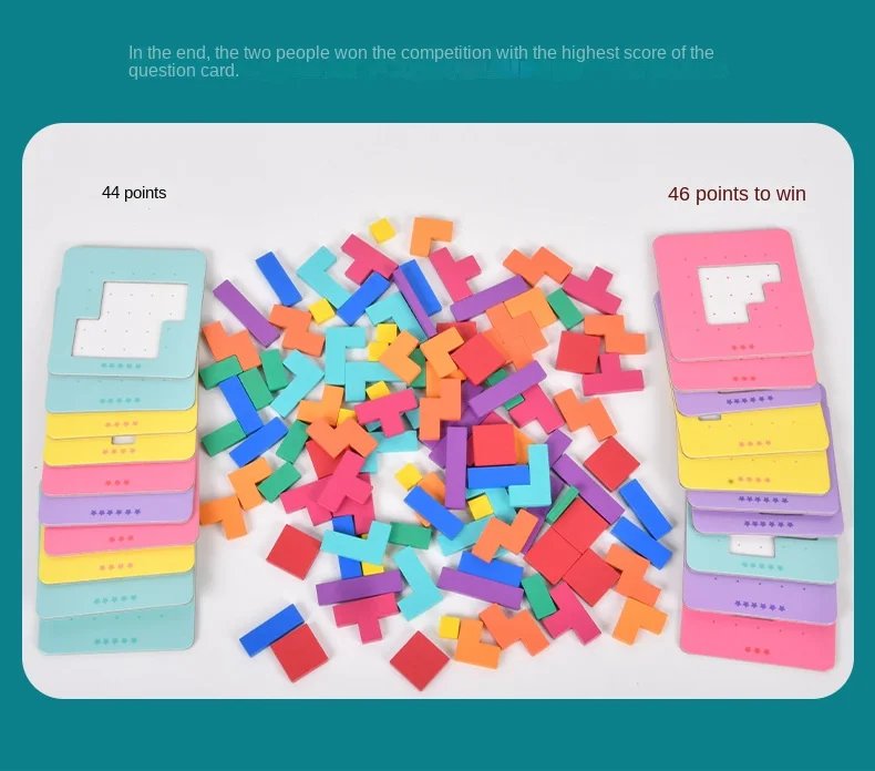 Rompecabezas de escritorio Montessori para ni&ntilde;os, juego de mesa de batalla, juguetes de matem&aacute;ticas Tangram, tablero de bloques de construcci&oacute;n, entrenamiento de formas de Color, regalo