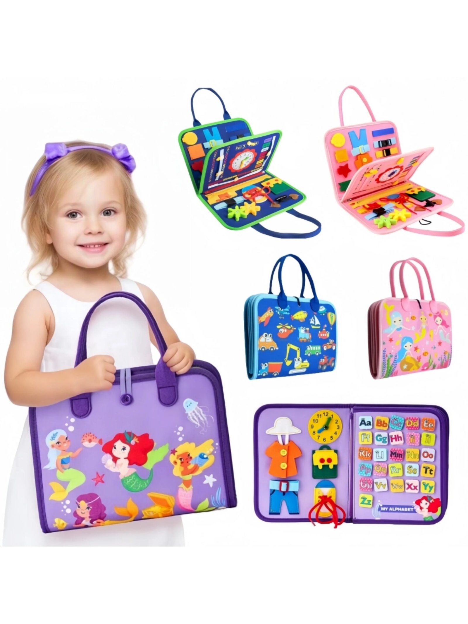 Tablero ocupado Montessori de 1 pieza, juguete educativo preescolar multifuncional, diseño de viaje portátil, entrenamiento de motor fino para niños, Tablero ocupado Montessori de 1 pieza, juguete educativo preescolar multifuncional, diseño de viaje portátil, entrenamiento de motor fino para niños,