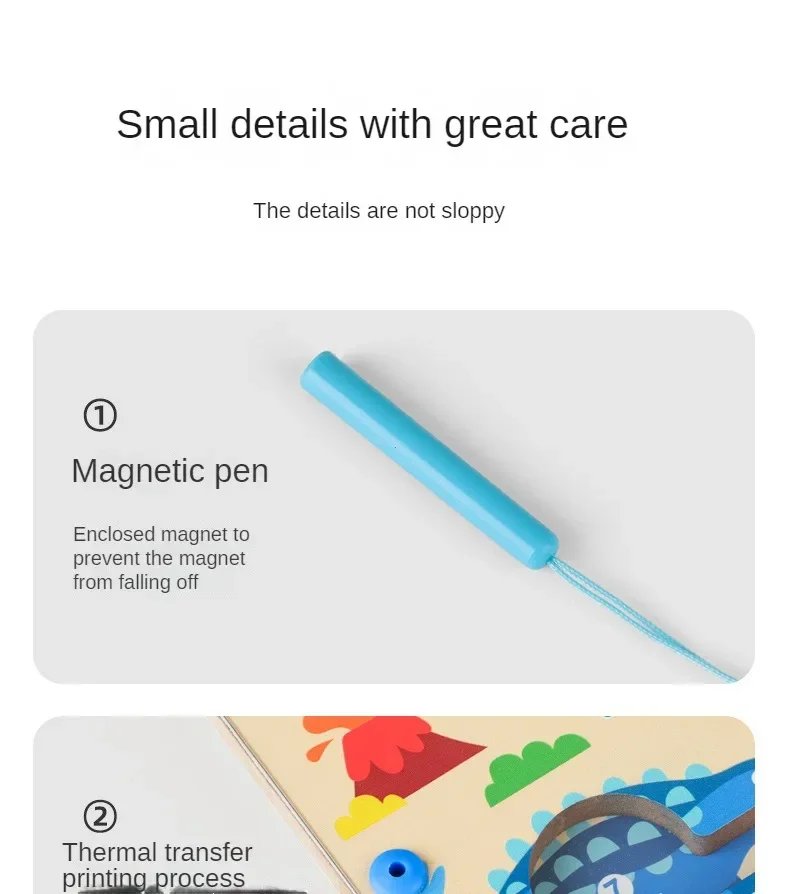 Juegos de clasificaci&oacute;n de colores magn&eacute;ticos Montessori, tablero de laberinto, bol&iacute;grafo, juegos de cuentas m&oacute;viles, Control de madera, juego sensorial, juguetes educativos para ni&ntilde;os