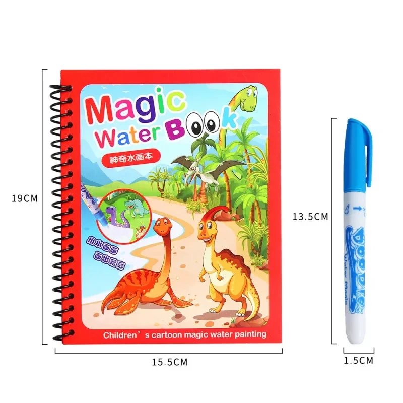 Libros de dibujo para colorear para niños, libro mágico de agua con bolígrafo de 2 a 4 años, juguete educativo de aprendizaje, juguetes Montessori para bebés Libros de dibujo para colorear para niños, libro mágico de agua con bolígrafo de 2 a 4 años, juguete educativo de aprendizaje, juguetes Montessori para bebés