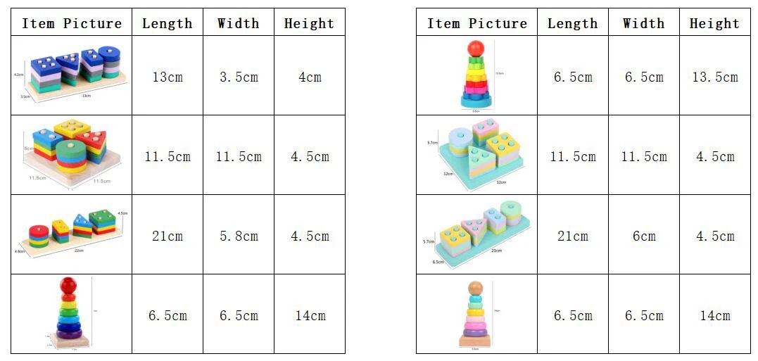 Juguetes de desarrollo Montessori de madera para ni&ntilde;os, emparejamiento de formas, juguete de educaci&oacute;n temprana para beb&eacute;s, bloques de construcci&oacute;n, torre de arco&iacute;ris, regalo para ni&ntilde;os TMZ