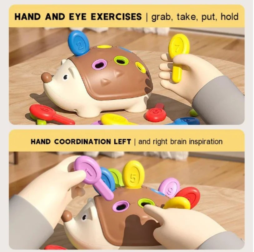 Erizo Montessori juguetes para bebés coordinación mano-ojo entrenamiento de Motor fino desarrollar concentración juguete educativo sensorial para niños Erizo Montessori juguetes para bebés coordinación mano-ojo entrenamiento de Motor fino desarrollar concentración juguete educativo sensorial para niños