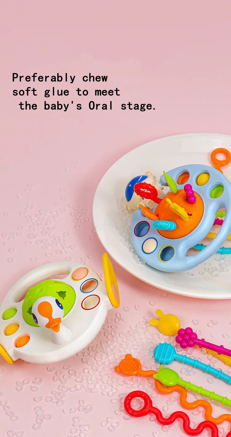 Juguetes sensoriales Montessori para beb&eacute; de 6 a 12 meses, juguetes de silicona para desarrollar la actividad de la dentici&oacute;n, juguetes educativos para beb&eacute; de 1 a 3 a&ntilde;os