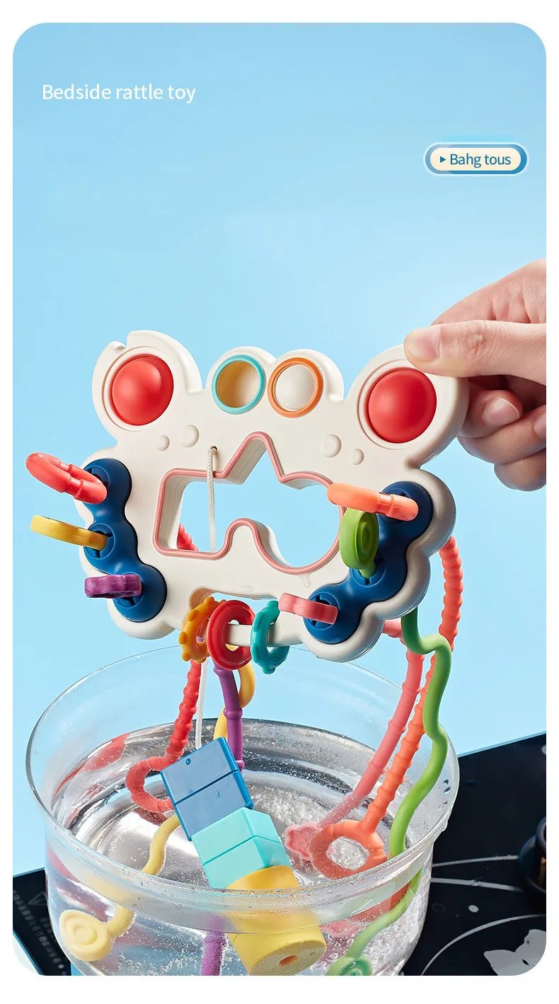 Juguetes sensoriales Montessori para beb&eacute; de 6 a 12 meses, juguetes de silicona para desarrollar la actividad de la dentici&oacute;n, juguetes educativos para beb&eacute; de 1 a 3 a&ntilde;os