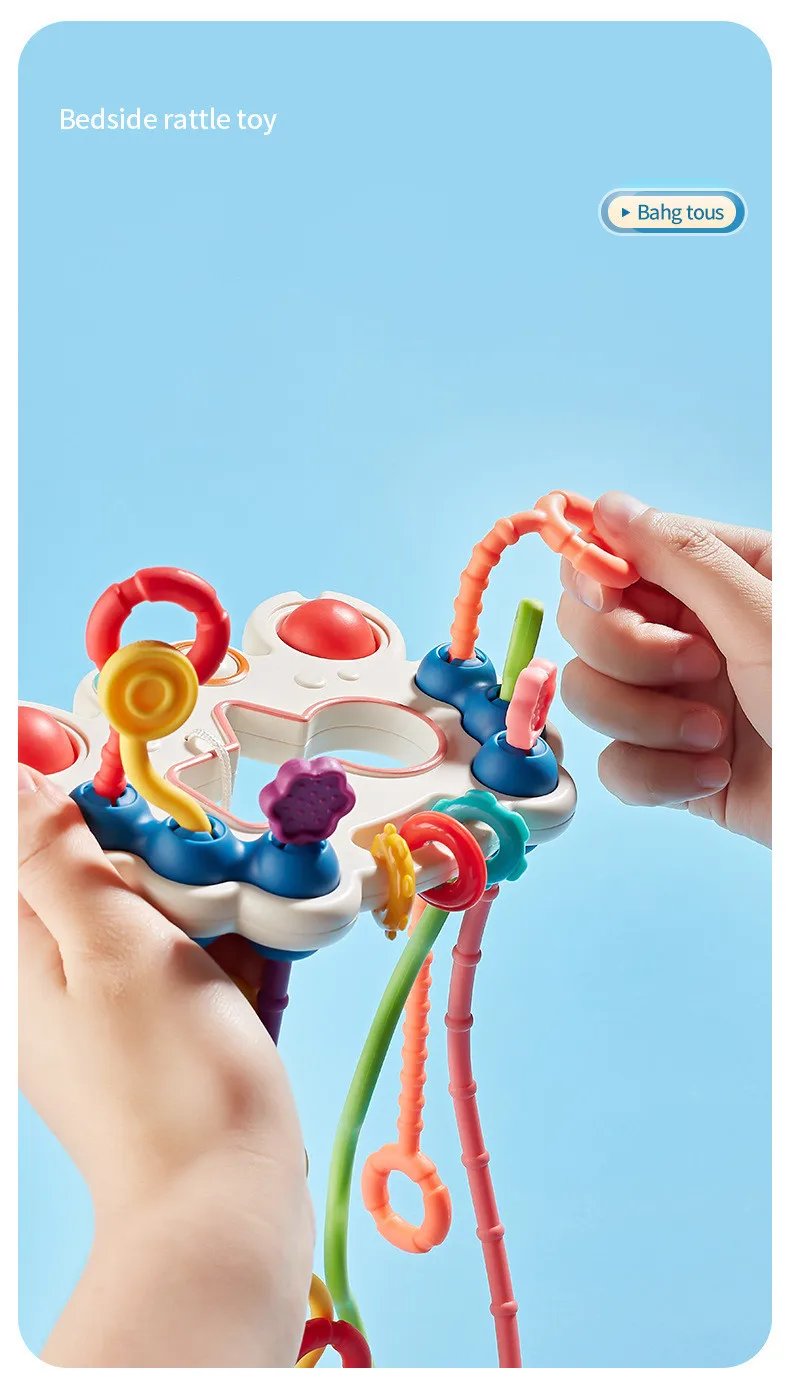 Juguetes sensoriales Montessori para beb&eacute; de 6 a 12 meses, juguetes de silicona para desarrollar la actividad de la dentici&oacute;n, juguetes educativos para beb&eacute; de 1 a 3 a&ntilde;os