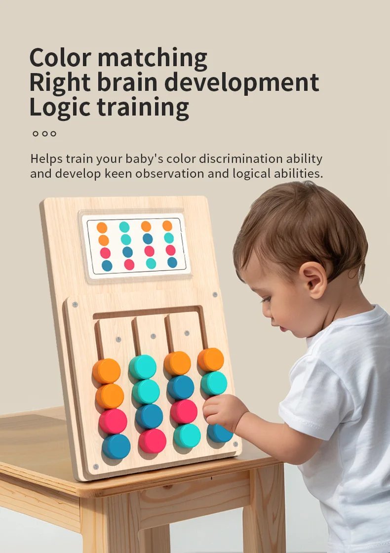 Tablero de juego de aprendizaje cognitivo Montessori con forma de Color de madera, estimulación temprana de los niños, pensamiento lógico cerebral, juguetes para desarrollar Tablero de juego de aprendizaje cognitivo Montessori con forma de Color de madera, estimulación temprana de los niños, pensamiento lógico cerebral, juguetes para desarrollar