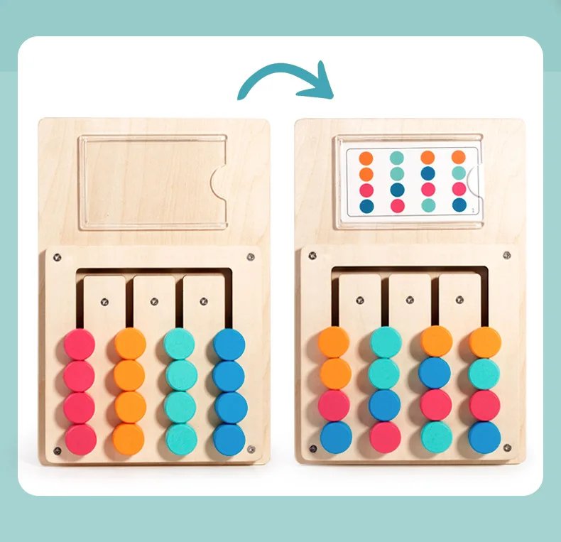 Tablero de juego de aprendizaje cognitivo Montessori con forma de Color de madera, estimulación temprana de los niños, pensamiento lógico cerebral, juguetes para desarrollar Tablero de juego de aprendizaje cognitivo Montessori con forma de Color de madera, estimulación temprana de los niños, pensamiento lógico cerebral, juguetes para desarrollar